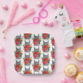 Flower Cat ペーパープレート (パーティー)