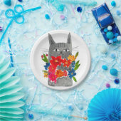 Flower Cat ペーパープレート (パーティー)