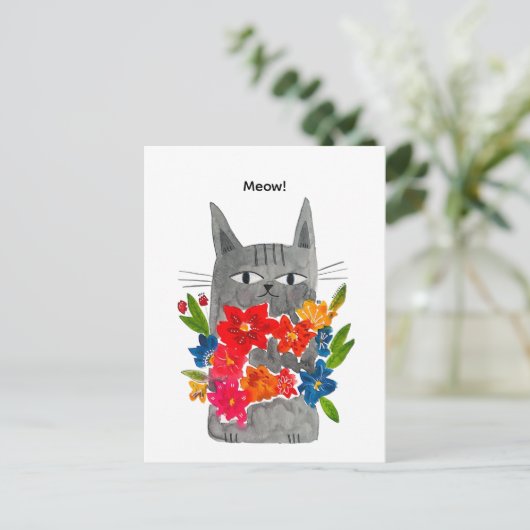 Flower Cat Postcard ポストカード (スタンド正面)