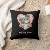 Flower Cat Tshirt クッション (ブランケット)