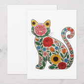 Flower Cat Wildflowers Kitten Lover 招待状 (正面/裏面)