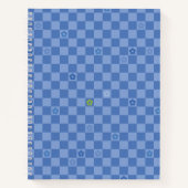 Flower Checkered Pattern No. 01 - Light Blue ノートブック (正面)