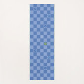 Flower Checkered Pattern No. 01 - Light Blue ヨガマット (正面)