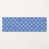 Flower Checkered Pattern No. 01 - Light Blue ヨガマット (正面(横))