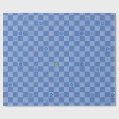 Flower Checkered Pattern No. 01 - Light Blue ラッピングペーパー (フラット)