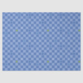 Flower Checkered Pattern No. 01 - Light Blue 薄葉紙 (正面)