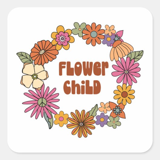 Flower Child スクエアシール (正面)