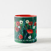 Flower Coffee Cup For Her Acrylic Painting Gift ツートーンマグカップ (中央)