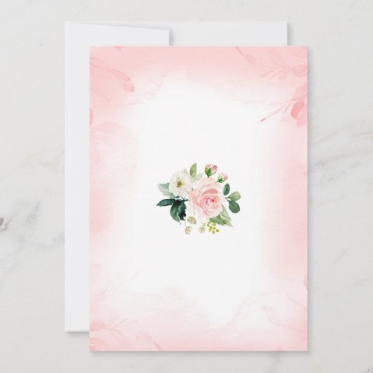 Flower Cross Baptism Invitation, Floral Christian 招待状 (裏面)