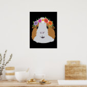 Flower Crown Guinea Pig ポスター (キッチン)