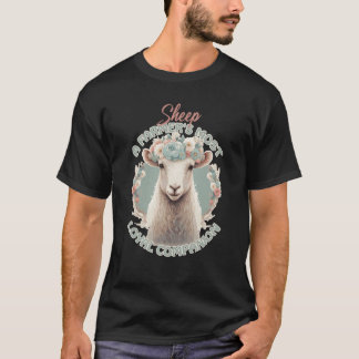 Flower Crown Sheep Farm Animal Companion Quotes Tシャツ