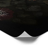 Flower Dark Butterfly, Moody Moth Wall Print ポスター (角)