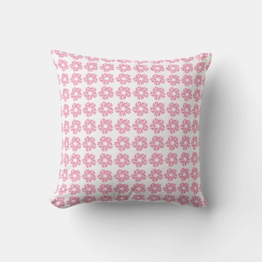 Flower Decorative Pink Red Seamless Pattern クッション (正面)