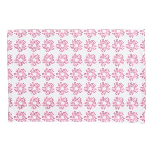 Flower Decorative Pink Red Seamless Pattern 枕カバー (正面)