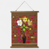 "Flower Delivery" Wood Topped Wall Tapestry 吊り下げ型タペストリー (正面)