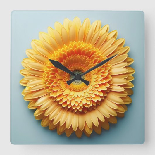 flower design スクエア壁時計 (正面)