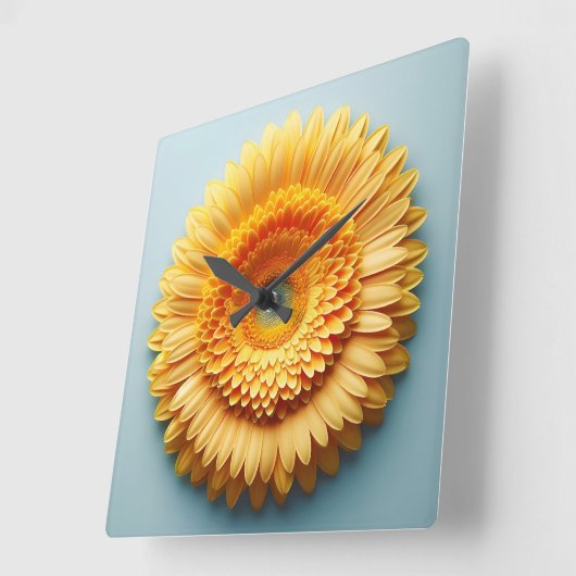 flower design スクエア壁時計 (傾斜)