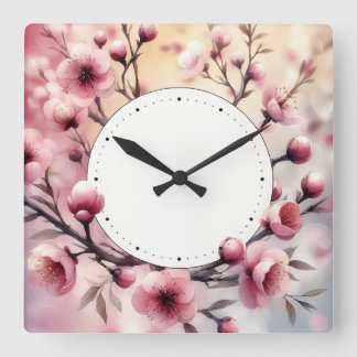 flower design スクエア壁時計