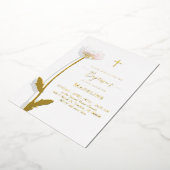  flower design Baptism 箔招待状 (回転した状態)