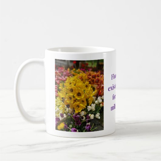 Flower design coffee mug コーヒーマグカップ (左)