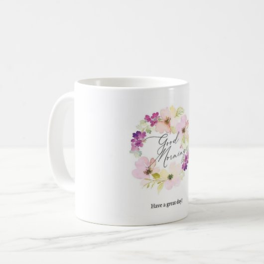 flower 🌺 design cup コーヒーマグカップ (正面左)