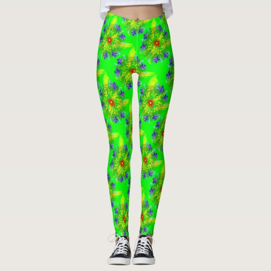 Flower Doodles Leggings レギンス (正面)