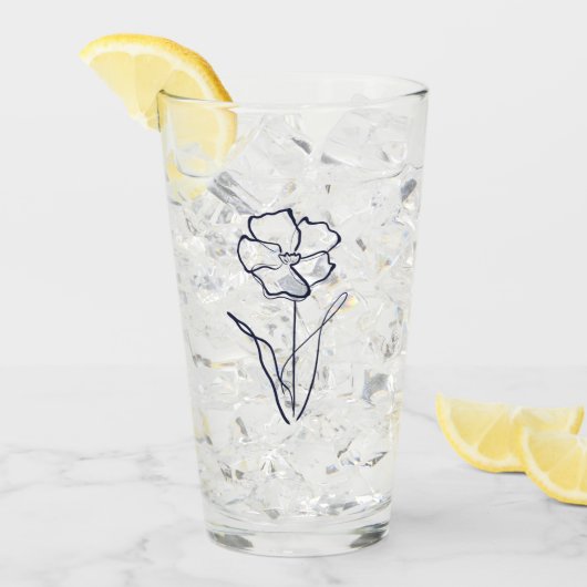 Flower drawing  タンブラーグラス (アイス正面)
