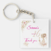 Flower Dreamy Soft Sweet 16 Birthday Acrylic Chain キーホルダー (正面)