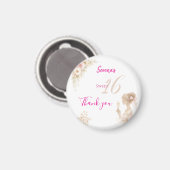 Flower Dreamy Soft Sweet 16 Birthday Button Magnet マグネット (正面/裏面)