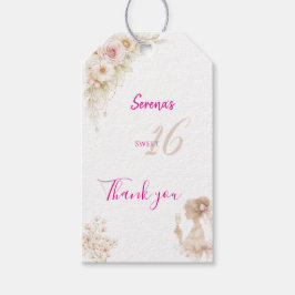 Flower Dreamy Soft Sweet 16 Birthday Gift Tag ギフトタグ