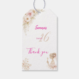 Flower Dreamy Soft Sweet 16 Birthday Gift Tag ギフトタグ