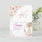 Flower Dreamy Soft Sweet 16 Birthday Invitation 招待状 (スタンド正面)