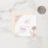 Flower Dreamy Soft Sweet 16 Birthday Note Card ノートカード (正面/裏面インサイチュ)