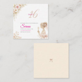 Flower Dreamy Soft Sweet 16 Birthday Note Card ノートカード