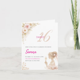 Flower Dreamy Soft Sweet 16 Birthday Note Card ノートカード