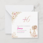Flower Dreamy Soft Sweet 16 Birthday Note Card ノートカード (正面)