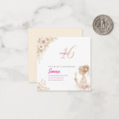 Flower Dreamy Soft Sweet 16 Birthday Note Card ノートカード (正面/裏面インサイチュ)