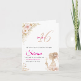 Flower Dreamy Soft Sweet 16 Birthday Note Card ノートカード