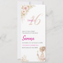Flower Dreamy Soft Sweet 16 Birthday Note Card