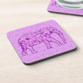 Flower elephant - amethyst purple コースター (左側)