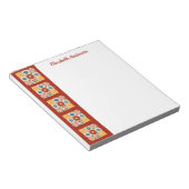Flower Embroidered Quilt Block Border Note Pad ノートパッド (アングル)
