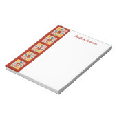 Flower Embroidered Quilt Block Border Note Pad ノートパッド (回転)