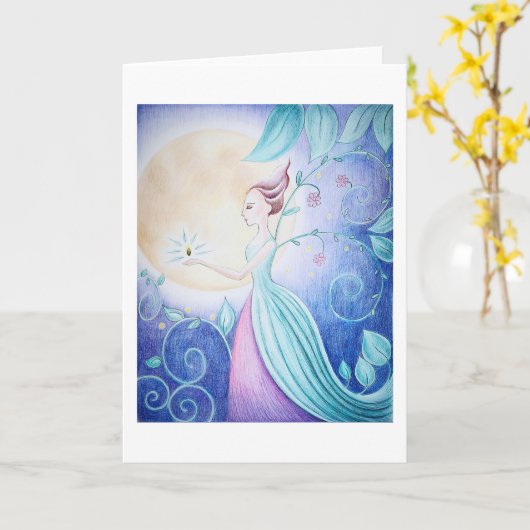 Flower Faery Greeting card カード (黄色い花)