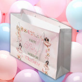 Flower Fairy 3rd Pink Glitter Gift Bag ラージペーパーバッグ