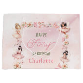 Flower Fairy 3rd Pink Glitter Gift Bag ラージペーパーバッグ (正面)