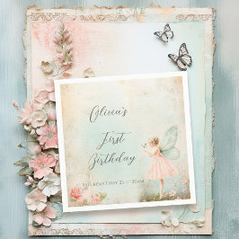 Flower fairy girl Birthday スタンダードカクテルナプキン