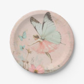 Flower fairy girl Birthday ペーパープレート (正面)