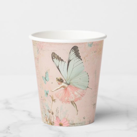 Flower fairy girl Birthday 紙コップ (正面)