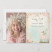 Flower fairy girl Birthday Invitation 招待状 (正面)