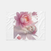 Flower Fairy Girl Ethereal Fantasy Art Design フリースブランケット (正面(横))